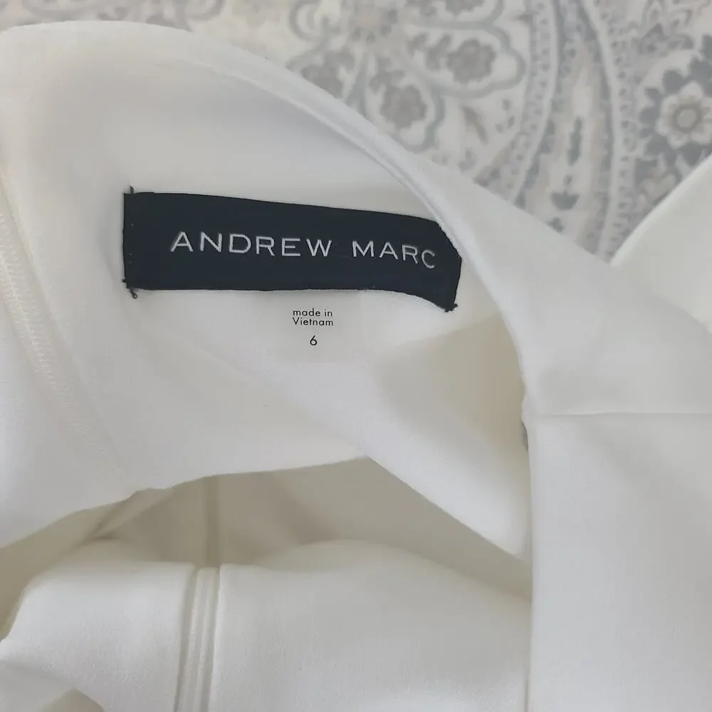 Andrew Marc sleeveless wide leg ladies jumpsuit Ivory size 6 wedding resort wear - Picture 8 of 9